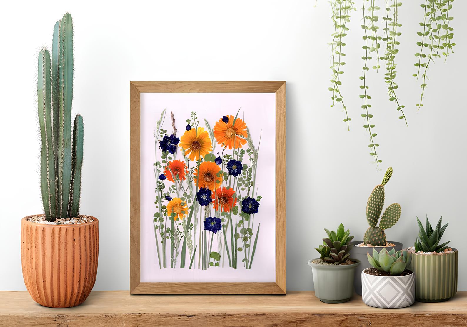 Wie man gepresste Blumen zur Dekoration von Wänden und Tischen nutzt?