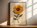 Gepresster Sonnenblumendruck Vintage Botanische Wandkunst Trockenblume Poster Gelbe Blumenkunst