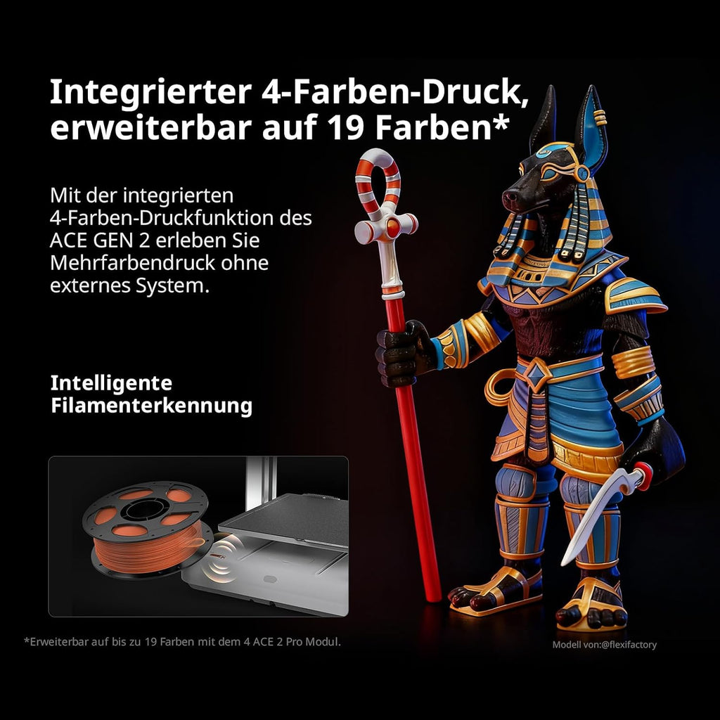 3D Drucker Mehrfarbig 260 x 260 x 260 mm Auto Leveling Multimaterial Drucker Kobra X 4 Farbdruck