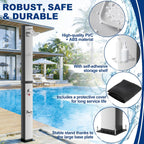 Solardusche 40 Liter mit Fußdusche und verstellbarem Duschkopf Gartendusche mit Schutzhülle für Pool Camping und Außenbereich