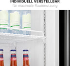 Getränkekühlschrank mit Glastür KSG 7351 356 Liter LED-Beleuchtung 6 höhenverstellbare Ablagen abschließbare Tür