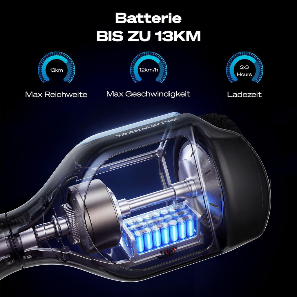 Hoverboard HX720 6,5 Zoll Dual Motor Bluetooth Lautsprecher LED Offroad bis 100 kg schwarz EU Modell