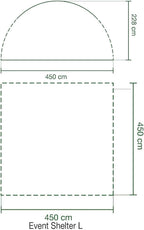 Pavillon Event Shelter XL 2000034472 4,5x4,5 m 20,2 m² UV Schutz 50 Stahlrahmen Polyester Party Zelt