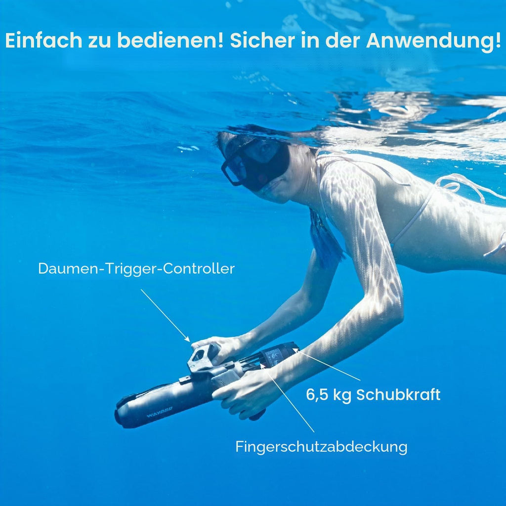 Unterwasser Scooter Subnado Sea Scooter mit Lithium-Ionen Akku 98Wh Daumensteuerung für Tauchen Schnorcheln und SUP