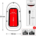 Schlauchboot Excursion 4 315 x 165 x 43 cm aufblasbares Boot mit 2 Paddeln Handpumpe und Zubehör