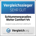 Elektrischer Lattenrost Motor Comfort 44 90x200 cm 7 Zonen Buchenholz 44 Federleisten Kopf- und Fußteil verstellbar