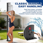 Solardusche 40 Liter mit Fußdusche und verstellbarem Duschkopf Gartendusche mit Schutzhülle für Pool Camping und Außenbereich