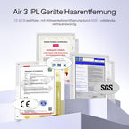 IPL Haarentfernungsgerät Air 3 Deluxe Saphir Kühlung UV Sterilisator Aloe Gel Gesicht Körper für Zuhause