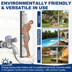 Solardusche 40 Liter mit Fußdusche und verstellbarem Duschkopf Gartendusche mit Schutzhülle für Pool Camping und Außenbereich