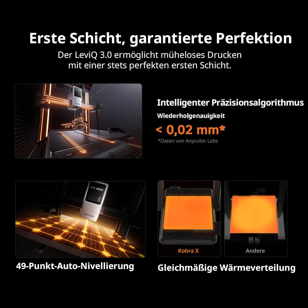 3D Drucker Mehrfarbig 260 x 260 x 260 mm Auto Leveling Multimaterial Drucker Kobra X 4 Farbdruck