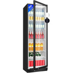 Getränkekühlschrank mit Glastür KSG 7351 356 Liter LED-Beleuchtung 6 höhenverstellbare Ablagen abschließbare Tür