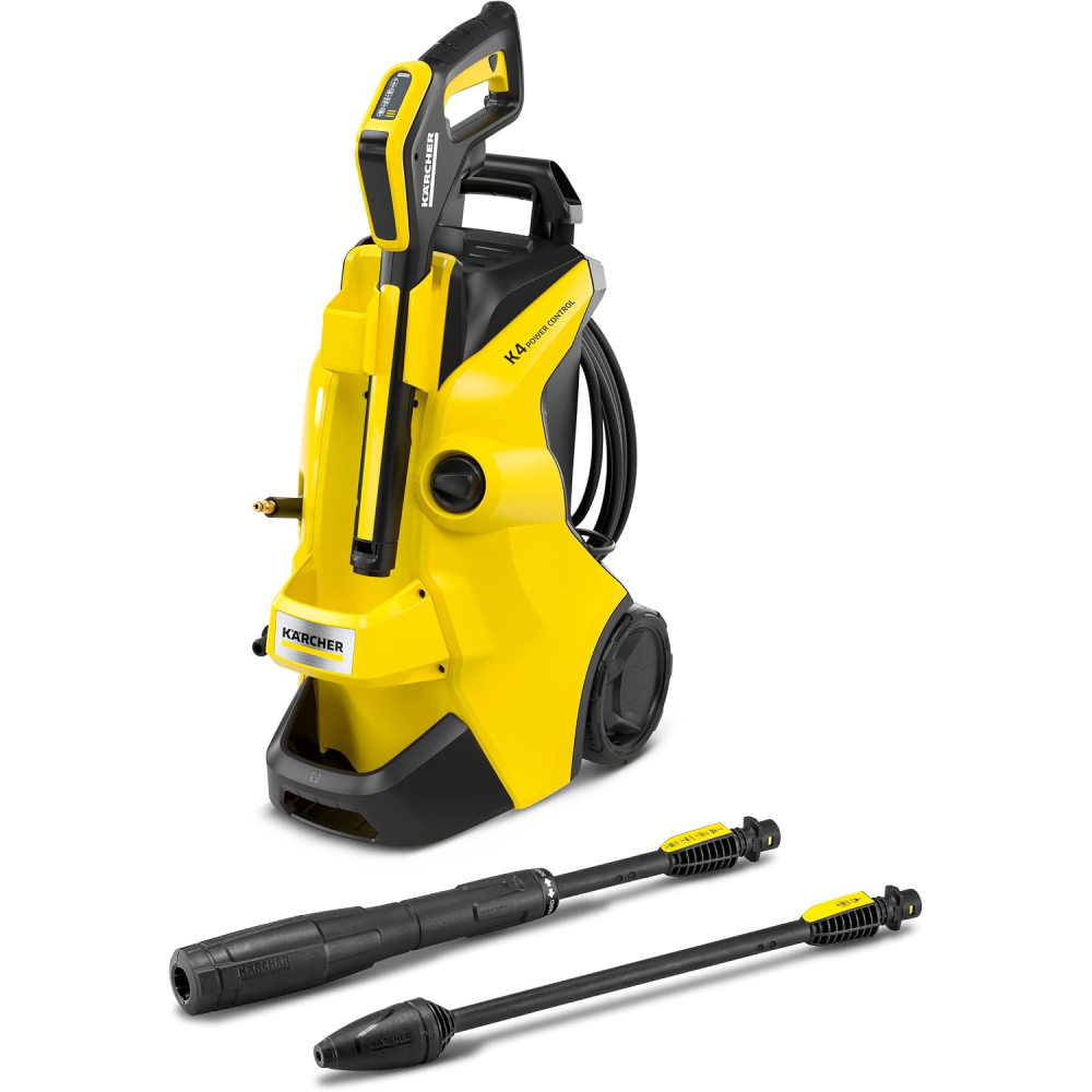 Hochdruckreiniger K 4 Power Control 130 Bar 420 L/h 8 m Schlauch App Steuerung für Fahrzeug Terrasse Gartenreinigung