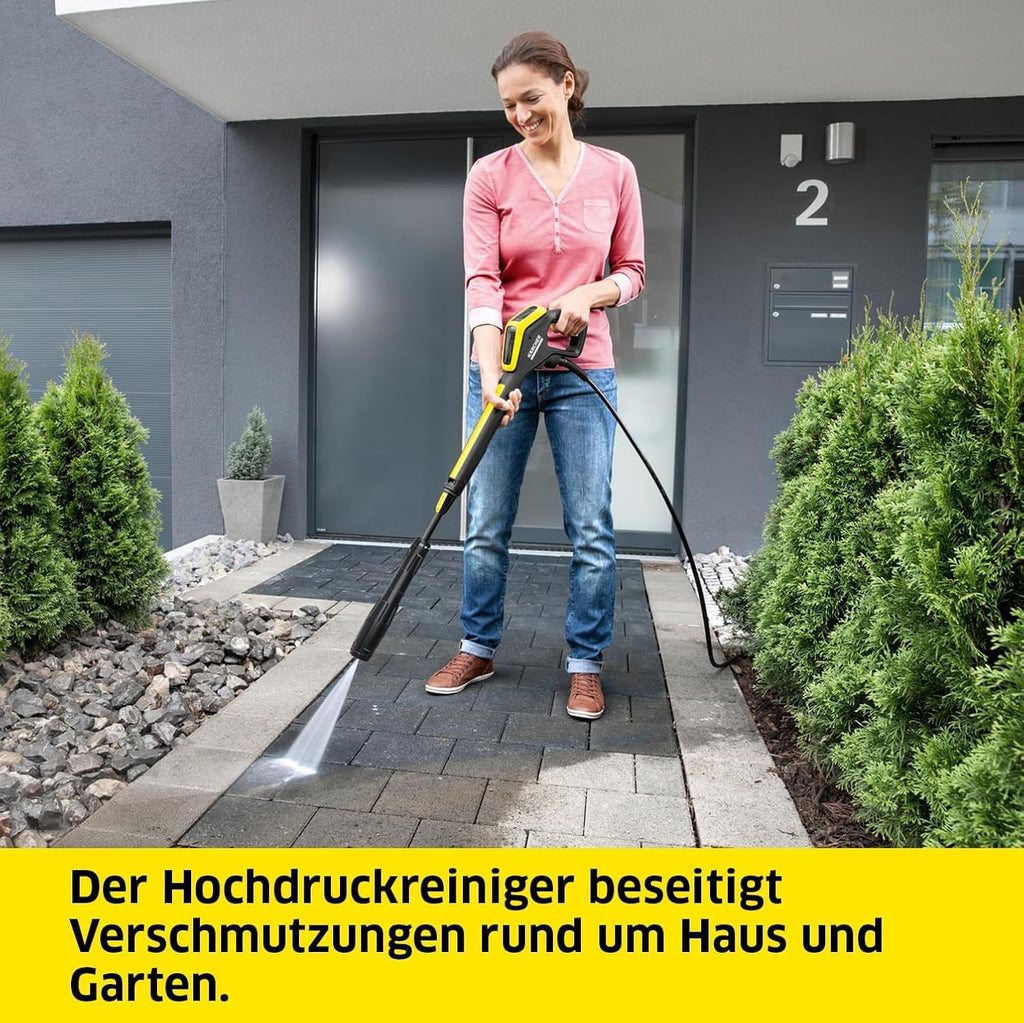 Hochdruckreiniger K 4 Power Control 130 Bar 420 L/h 8 m Schlauch App Steuerung für Fahrzeug Terrasse Gartenreinigung