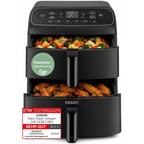 Heißluftfritteuse Turbo Tower Compact 8,6 l Doppelkammer mit Keramikbeschichtung 2600 W Modell DC861