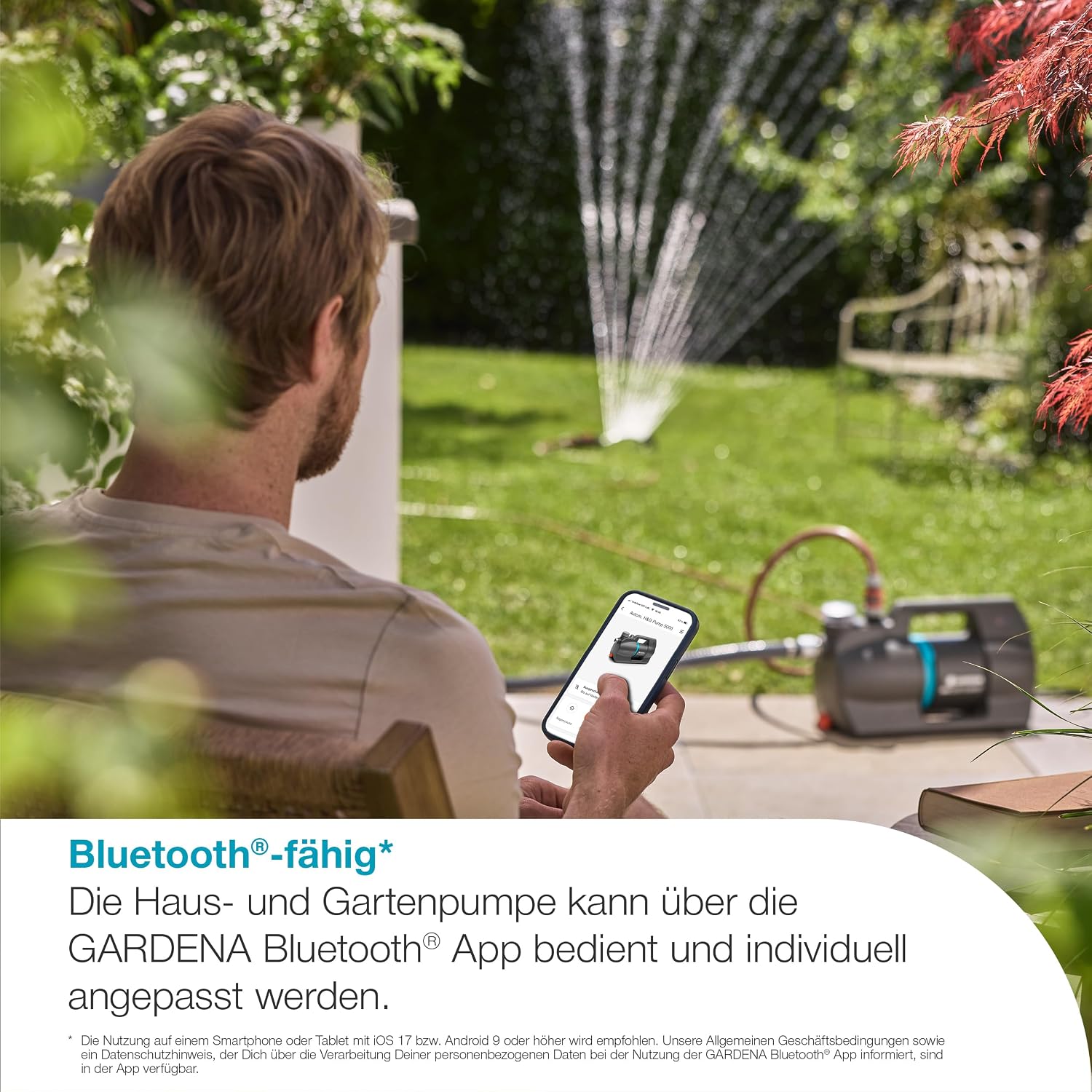 Haus- & Gartenautomat 5000 SilentComfort 09072-20 Hauswasserpumpe mit App Steuerung Silent Technologie energieeffizient dunkelgrau
