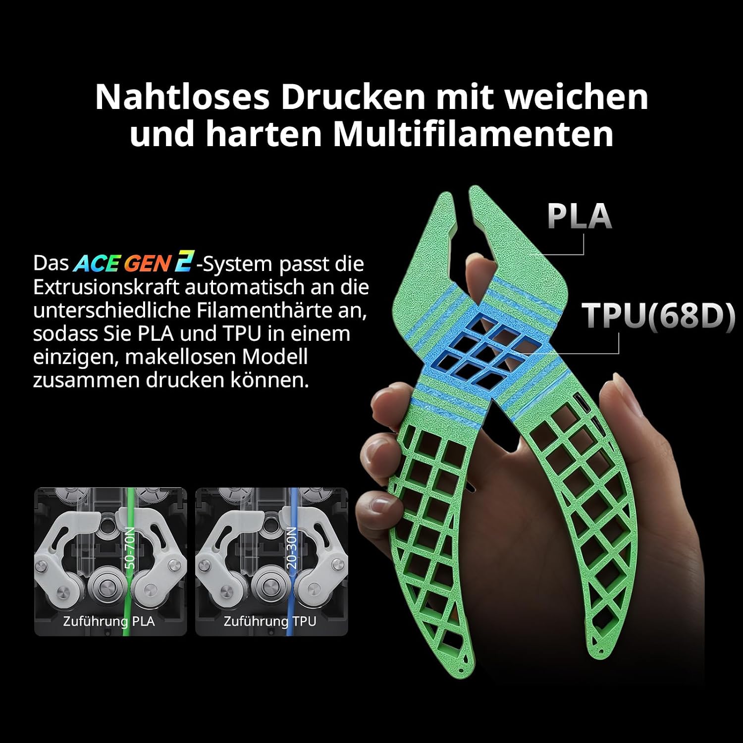 3D Drucker Mehrfarbig 260 x 260 x 260 mm Auto Leveling Multimaterial Drucker Kobra X 4 Farbdruck