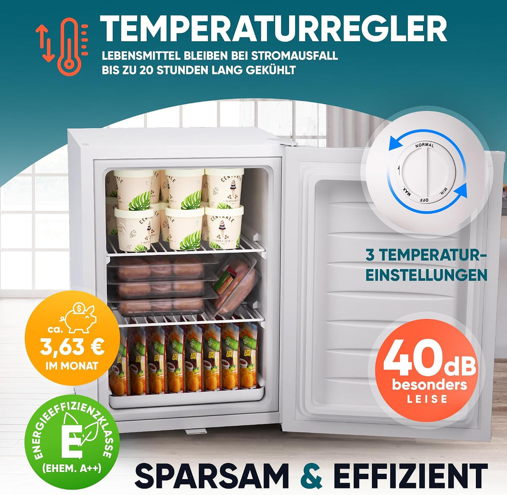 Mini Gefrierschrank GB 43.1 42 L 4-Sterne Tiefkühlschrank mit Schloss wechselbarer Türanschlag Eiswürfelschale