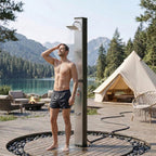 Solardusche 40 Liter mit Fußdusche und verstellbarem Duschkopf Gartendusche mit Schutzhülle für Pool Camping und Außenbereich
