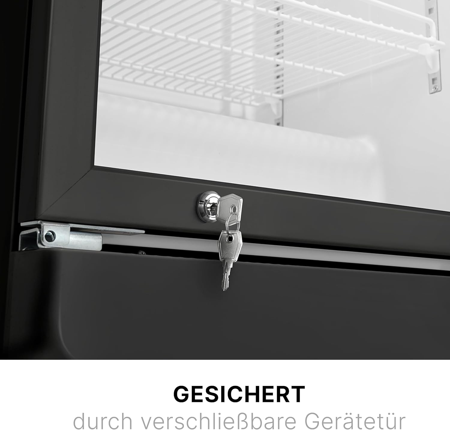 Getränkekühlschrank mit Glastür KSG 7351 356 Liter LED-Beleuchtung 6 höhenverstellbare Ablagen abschließbare Tür