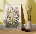 Getrocknete Graskunst im Rahmen 20x30 cm – Handgepresste Blumen und Pflanzen Oshibana-Dekoration