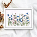 Handgefertigte Wohndekoration mit gepressten Blumen, getrockneten Pflanzen, 20x30cm Holzrahmen