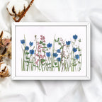 Handgefertigte Wohndekoration mit gepressten Blumen, getrockneten Pflanzen, 20x30cm Holzrahmen