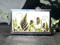 Echte Blumen Visitenkartenhalter, Kreditkartenhalter, Kartenetui mit getrockneten Blumen, Metall, Kunstharz