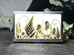 Echte Blumen Visitenkartenhalter, Kreditkartenhalter, Kartenetui mit getrockneten Blumen, Metall, Kunstharz