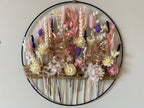 Lavendel & Roségold Blumenkranz Wanddeko Trockenblumen