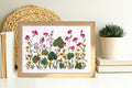 Echte gepresste Blumen Wandkunst, gelbe & rosa Blumen, getrocknete Blätter, 20x30cm Holzrahmen