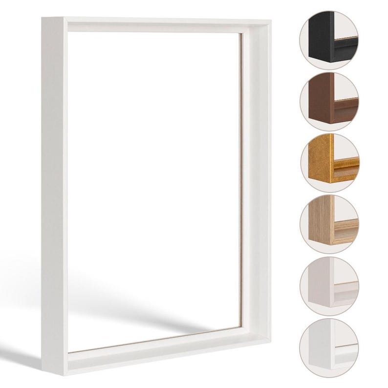 Schattenfugenrahmen Flora für Keilrahmen bis 4 cm Tiefe – Galerie-Effekt, MDF mit Dekorfolie