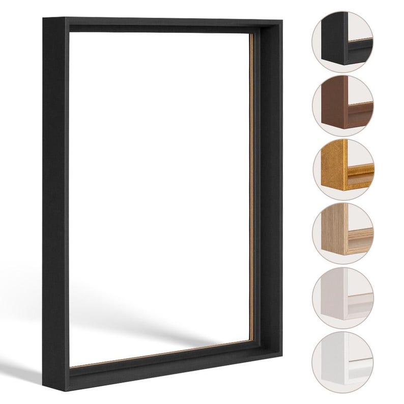 Schattenfugenrahmen Flora für Keilrahmen bis 4 cm Tiefe – Galerie-Effekt, MDF mit Dekorfolie