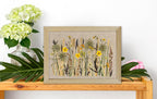 Handgefertigter botanischer Rahmen mit echten gepressten Blumen, Boho-Wanddekoration, 20x30cm