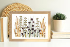 Getrocknetes Blumenarrangement im Holzrahmen 20x30cm – Echte Blumenkunst Wohndekoration