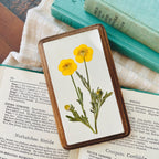 Gepresste Butterblume Blumenwandkunst - Botanische ovale Leinwandbehang 5x18 Zoll
