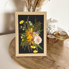 Gepresste Blumen Wandbehang Dekor, 10x15 cm, Echtes Blumen Kunstwerk im Rahmen, Rustikale Boho Zimmerdeko