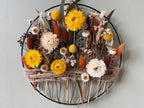 Trockenblumen Wanddeko Burnt Orange Terrakotta – Metallring rustikal Vintage