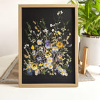 Stiefmütterchen Wiese Bauernhaus Blumendekor, gepresste Blumen Wohnkultur gerahmt, echte Blumen rustikale Wohnkultur, Raumdekor Blume botanisches Geschenk