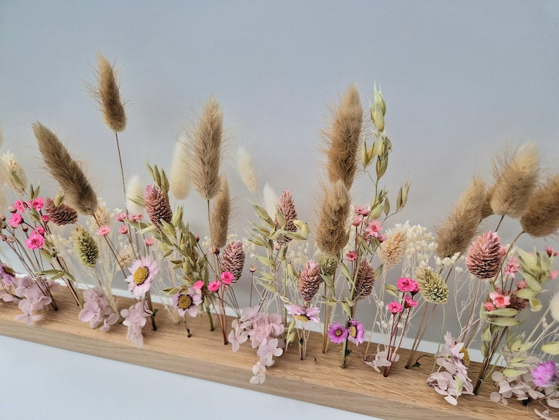 Eichenholz Trockenblumenleiste 30 cm / 60 cm - Tischdeko Wanddeko Flower Board