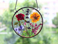 Gepresste Blume Geschenk, Glasmalerei Blume Wohnkultur Lila Rot