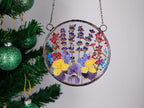 Gepresste Blume Glaskunst Suncatcher - Boho Wohnkultur, 10 cm Kreis
