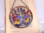 Gepresste Blume Glaskunst Suncatcher - Boho Wohnkultur, 10 cm Kreis