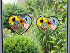 Geburtsblume Suncatcher mit gepressten Blumen, 12x12 cm Fensterdeko