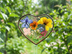 Geburtsblume Suncatcher mit gepressten Blumen, 12x12 cm Fensterdeko