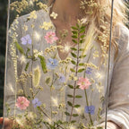 Handgepresste Blumen Wandkunst - Buntglas A4 Rahmen Botanisches Dekor