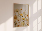 Gelbes Gänseblümchen Botanische Wandkunst Blumen Druck Wildblumen Poster
